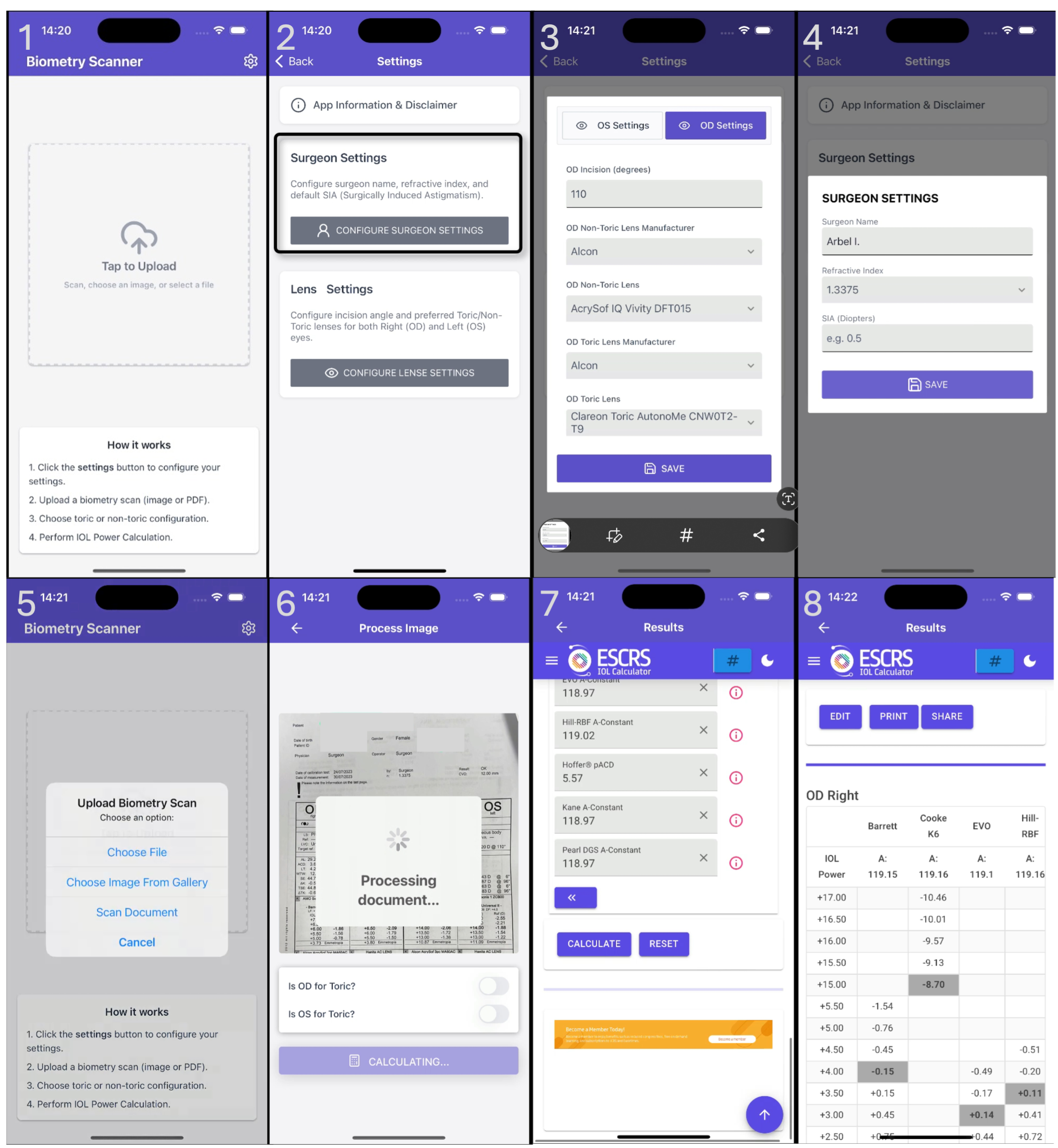 New Biometry Scanner App