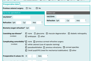 System Form Example – Cataract Surgery Form